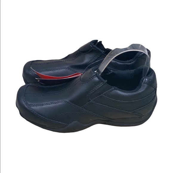 Grabbers NWT Black Leather Unisex Slip On Slip Resistant Work Shoes - Picture 10 of 14